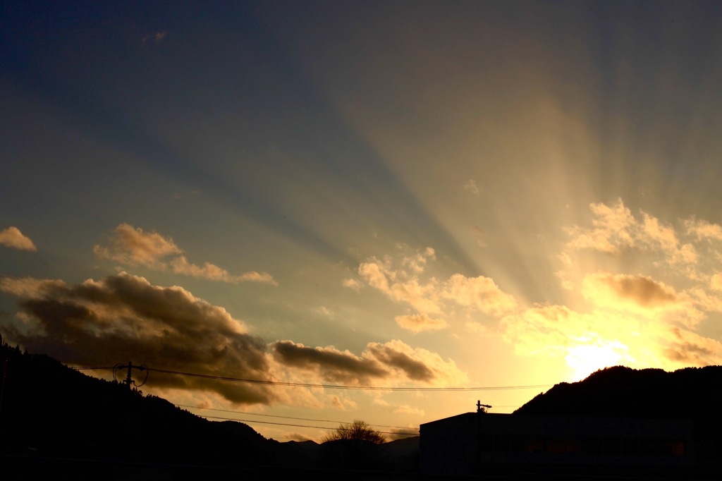 我が家からの夕日