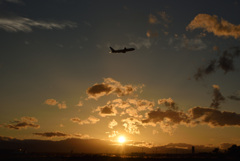 夕陽とともに