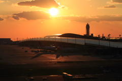 関空の夕日