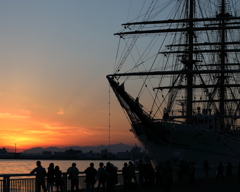 夕焼け　海王丸