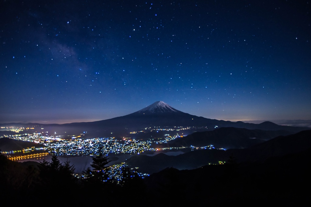 富士と天の川