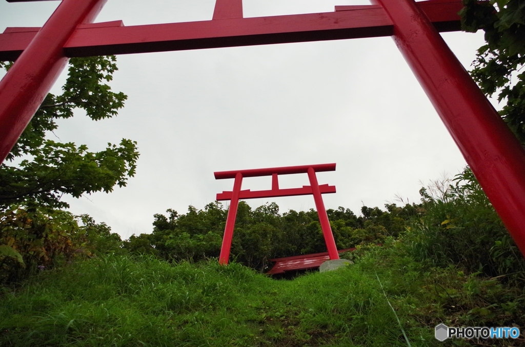 崖上から見守る・・・