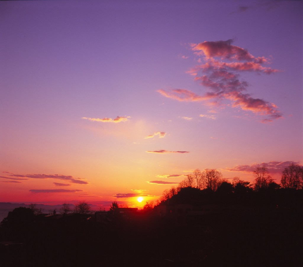 ヤシカマットで撮る朝日・・・