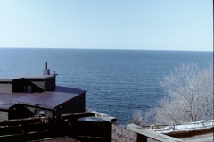 カフェから日本海を望む