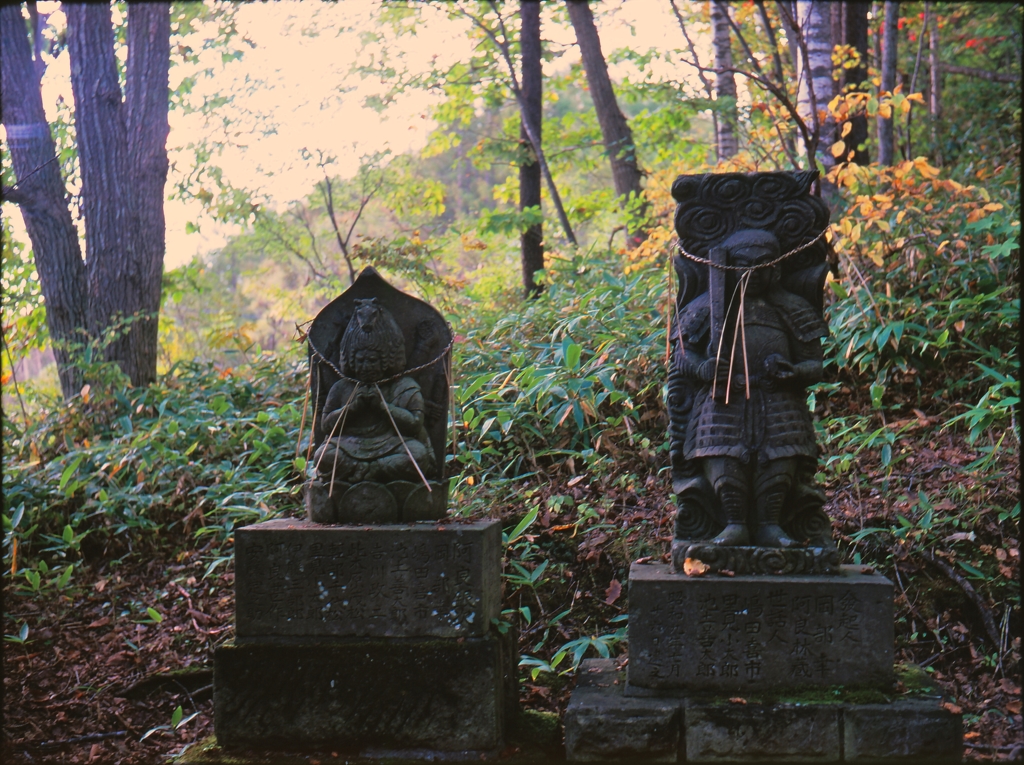 山の神社のお二人様