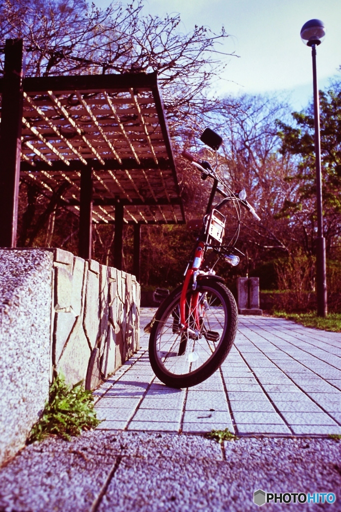 ここに停めます・・・