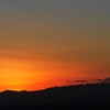 遠景の富士山と夕暮れ