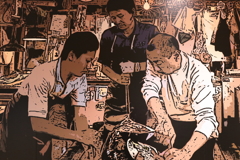 豊洲市場通路の壁画