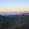 紅葉と南アルプスの夕焼け