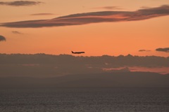 ヒコーキと夕焼け