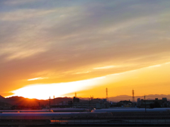 強い夕焼け