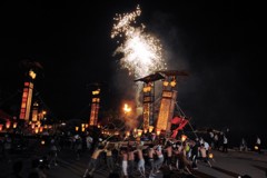 花火も応援・キリコ祭り