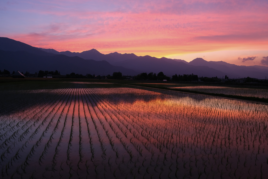 安曇野 夕焼け