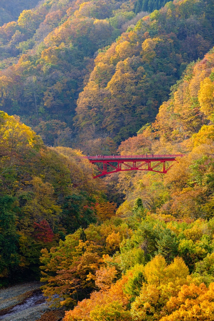 赤い橋の渓谷