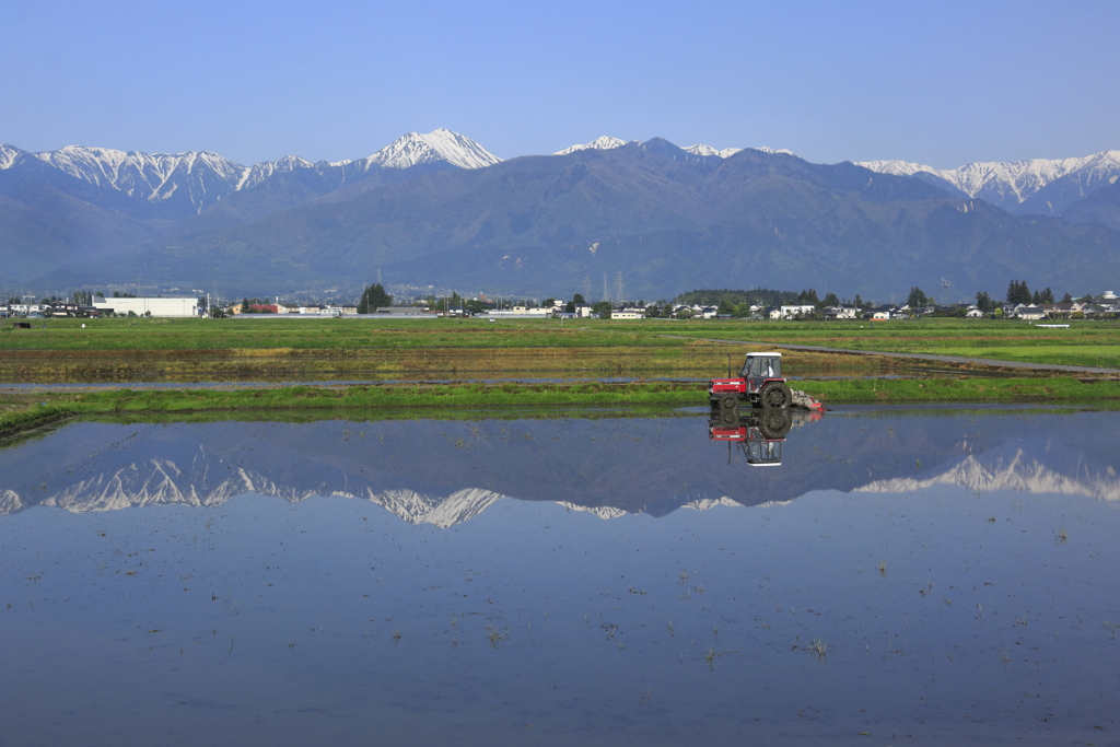 安曇野　田園風景