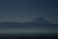 甲府盆地の朝霧