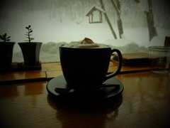 富良野のカフェにて