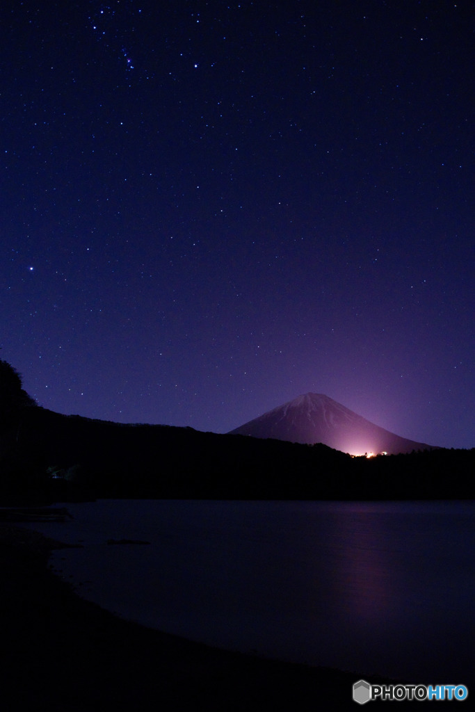 西湖からの富士星景