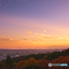 桜山展望台の紅葉と夕景