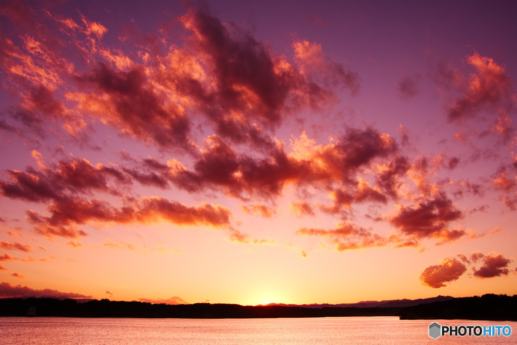 多摩湖夕景