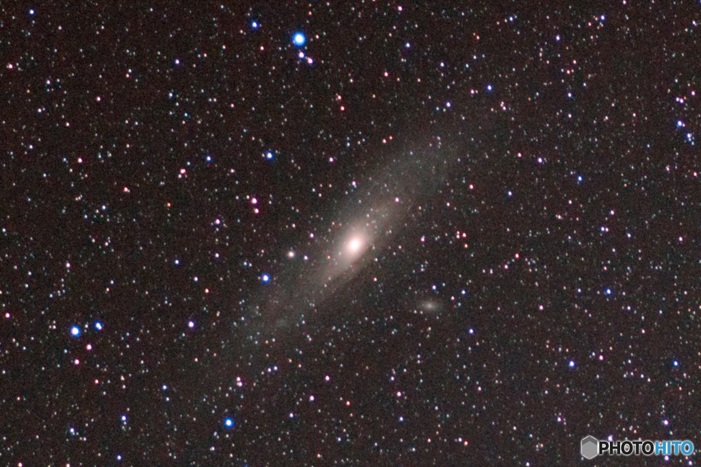 固定撮影によるアンドロメダ銀河 at西湖 (ISO51200)