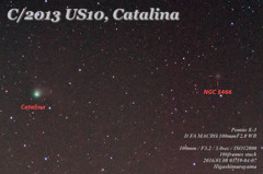 カタリナ彗星と、うしかい座の球状星団らしきもの