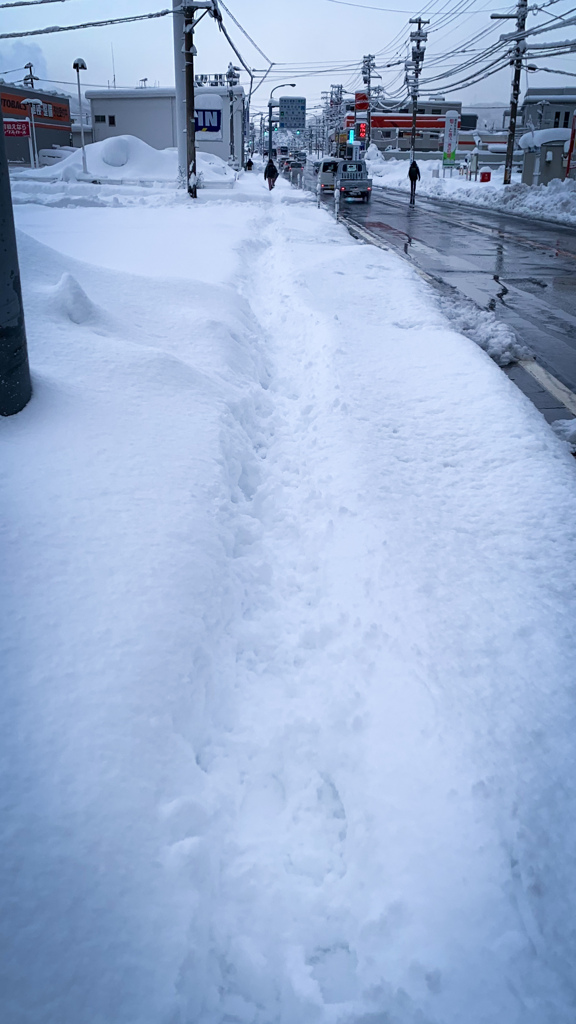 踏み跡のブルーロード