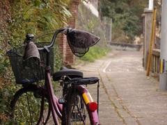 自転車を置いて