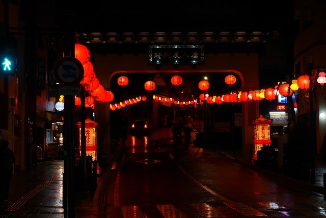 雨の唐人屋敷跡