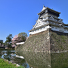 桜と青い空と小倉城　広角編 2
