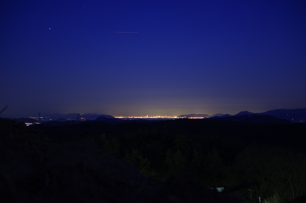 夕暮れ、由加山からの瀬戸内海