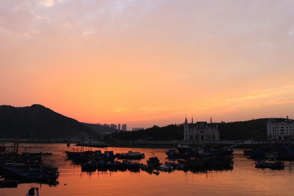 夕方の埠頭