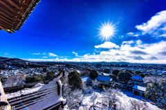 雪の日の天守閣より