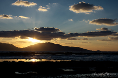 海岸の夕日