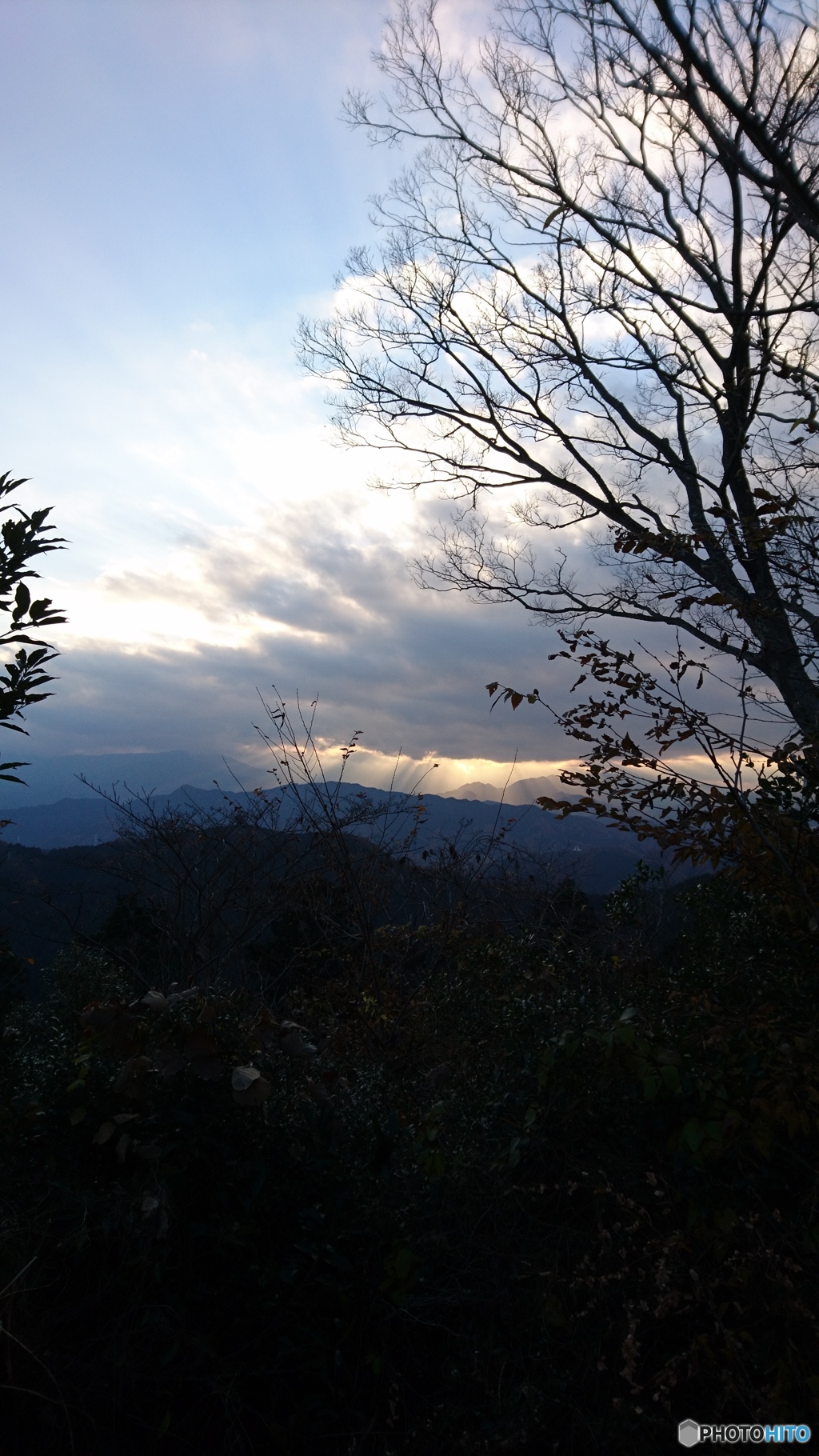 高尾山山頂からの夕焼け