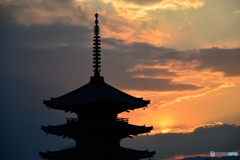 八坂の塔　夕日