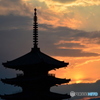 八坂の塔　夕日