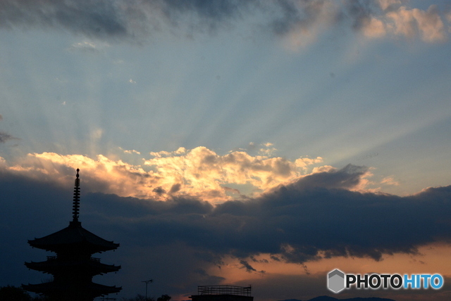 八坂の塔　夕日