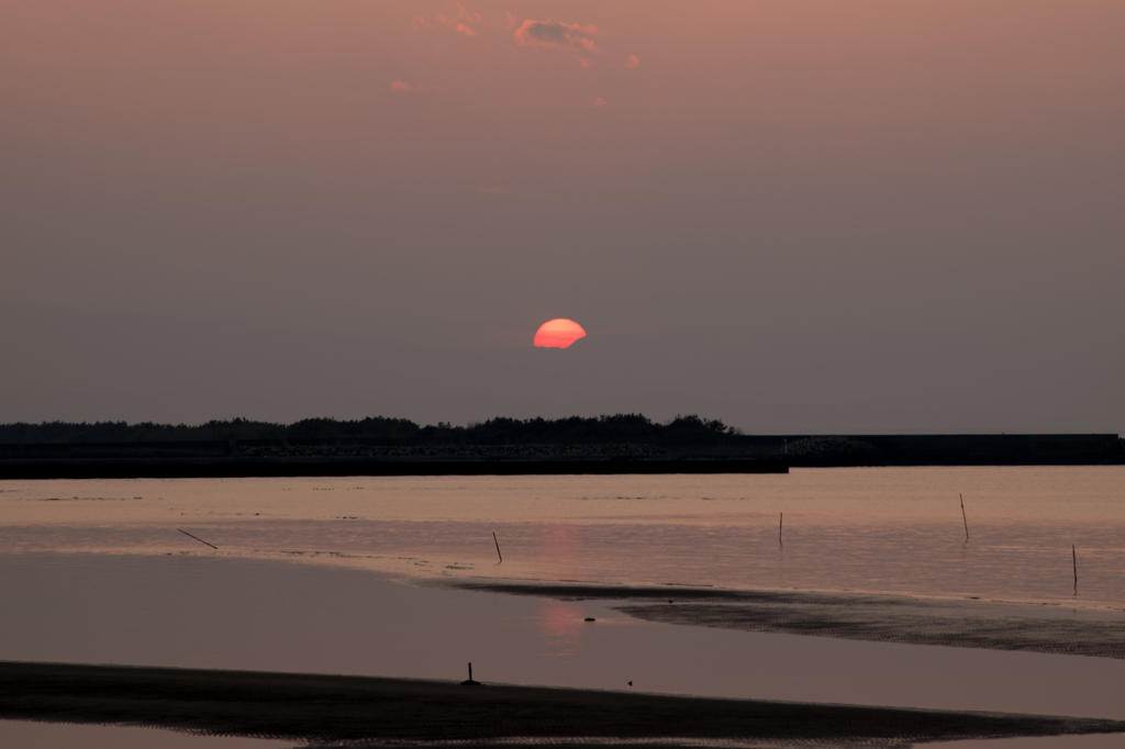 真玉海岸の夕日