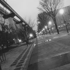 モノレール と 雨上がりの街