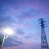 紫 と 送電塔