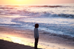 girl and sunset