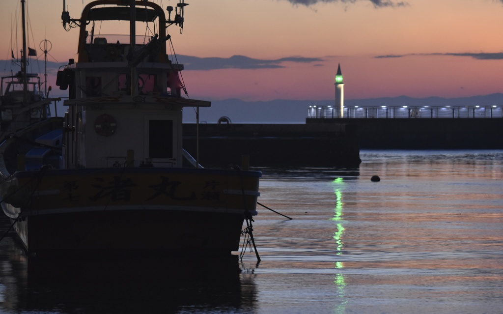 漁港の夕焼け