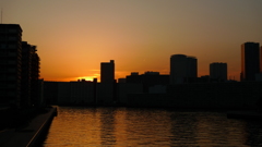 東雲運河からの夕焼け（帰宅途中より）