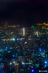 夜景を飛行機から撮る