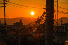 街の夕日