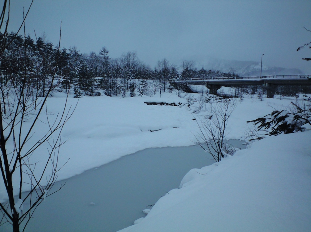 第三千四百五十七作　「川も凍てついたか」　長野県白馬