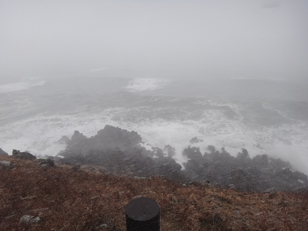 第九百四十二作　　「ぶちつける　雪か飛沫か」　山形県遊佐