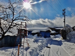 第二千七百五十九作　「晴れて眩しい　新雪を踏む」　長野県中野