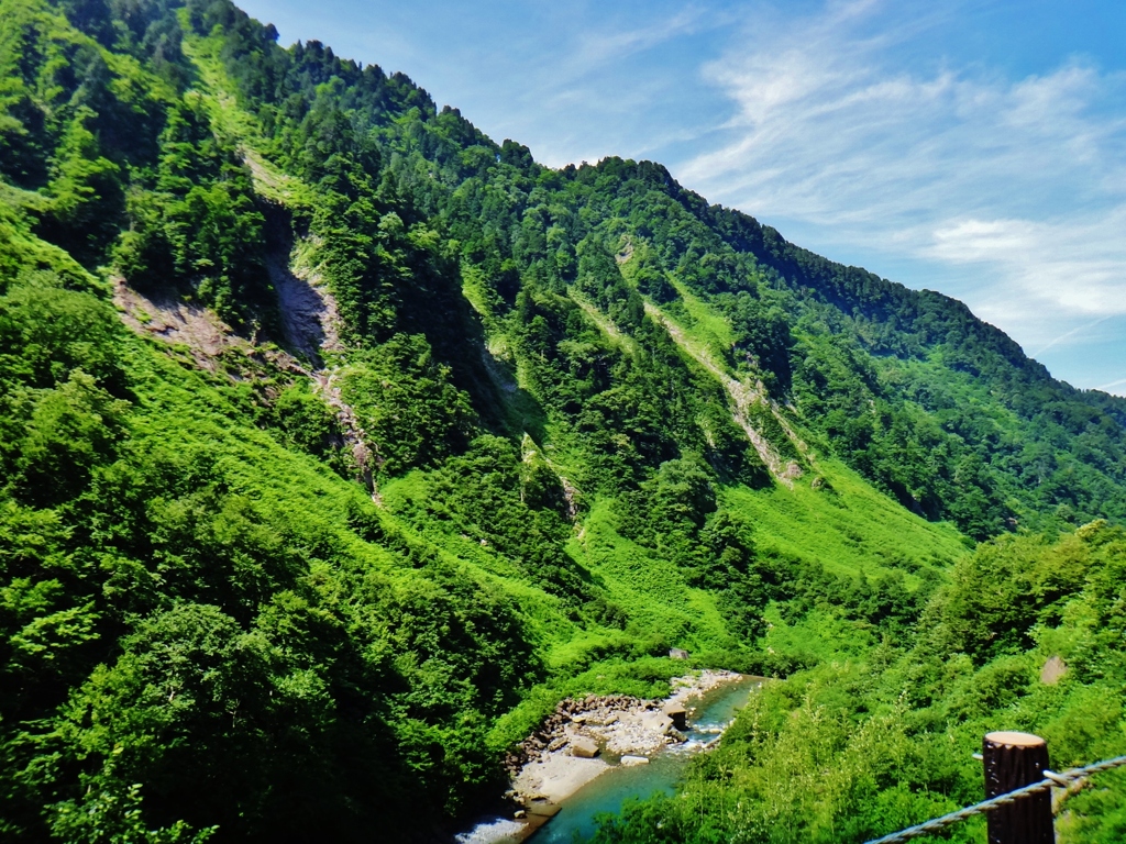 第二千九百六十三作　「陽射しぞんぶんに　山ふところの　水の清さ」　富山県立山